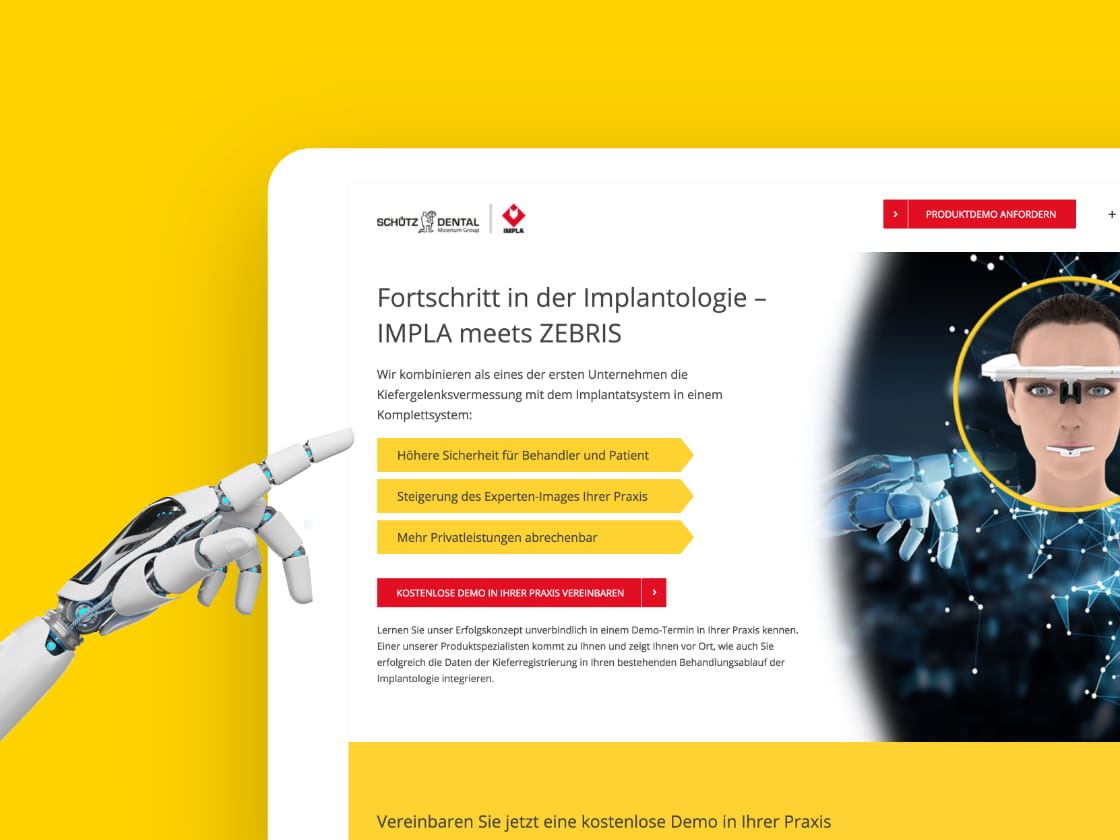 Referenzprojekt Schütz Dental: Landing Page – ADDVALUE