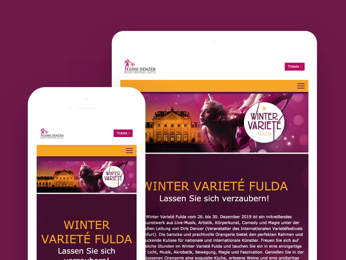 Referenzprojekt Winter Varieté Fulda: Landing Page – ADDVALUE